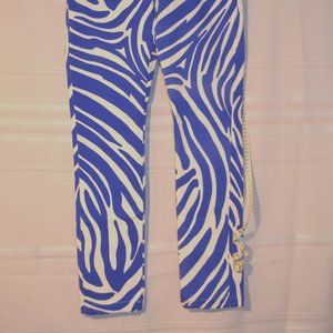 Versus by Versace men's blue and white zebra print Jean 33-32
